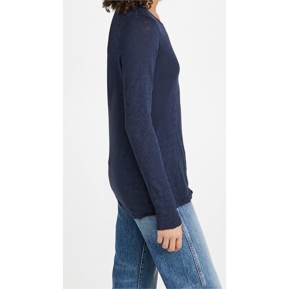 ATM Anthony Thomas Melillo Long Sleeve T-shirt Top Navy Women's Size Small New - Picture 4 of 7